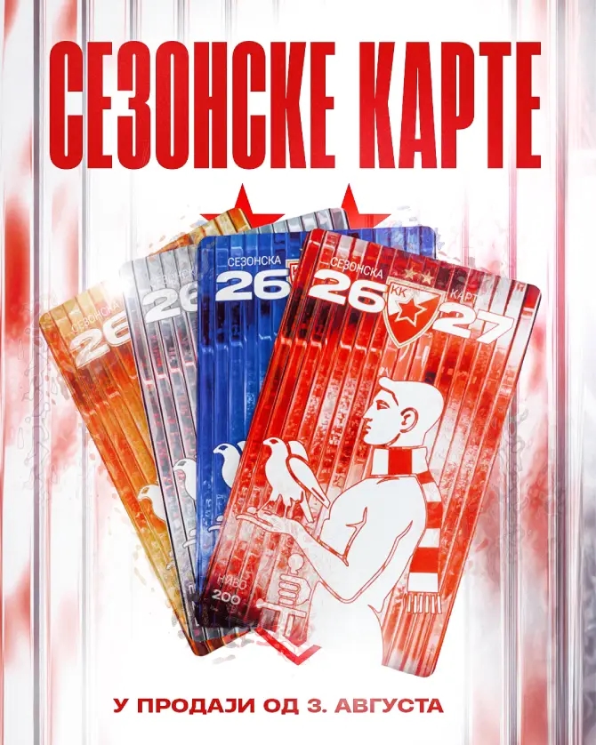 KK CRVENA ZVEZDA: CENE SEZONSKIH KARATA ZA 2026-2027