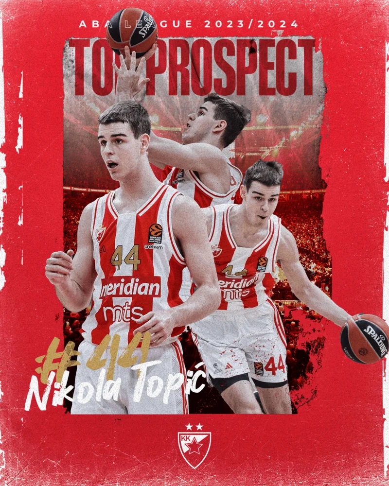 Nikola Topić najbolji mladi igrač ABA lige za sezonu 2023-2024