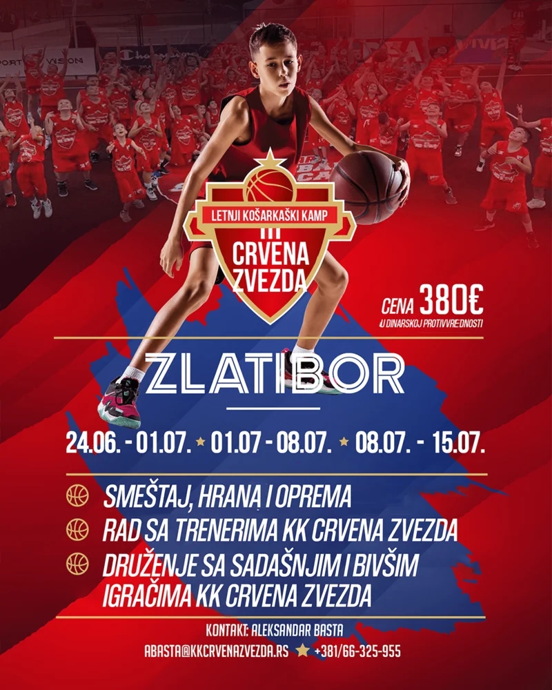 KK Crvena zvezda Meridianbet organizuje letnji kamp na Zlatiboru